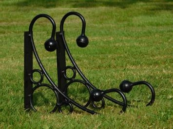 Jeu de 2 supports d'étagères - supports d'angle - noir rustique - fer