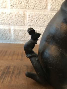 Skulptuur: Kat + Muis als spaarpot