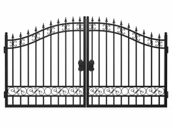 Smeedijzeren poort zwart – dubbele toegangspoort – 365 cm