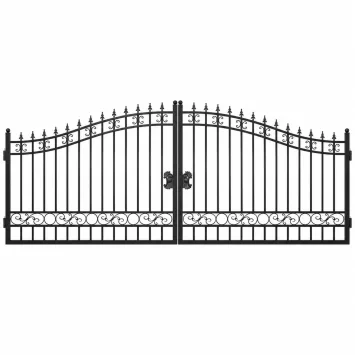 Stijlvolle poort – 547 cm – strak model – zwart smeedijzer