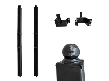 Portail élégant – 596 cm – design épuré – fer forgé noir