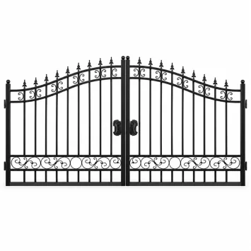 Stijlvolle poort – 433 cm – strak model – zwart smeedijzer