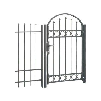 Tuinpoort met boog – 150 × 100 cm – zwart gepoedercoat staal