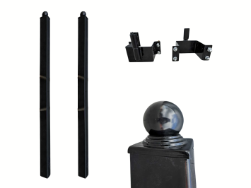 Portail élégant – 496 cm – design épuré – fer forgé noir