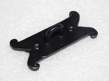 Zwarte ijzeren grendel – grondplaat 19,5 × 7 cm – klassiek