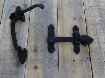 Serrure de porte stable / quincaillerie de portail, ensemble complet de quincaillerie de porte, noir mat