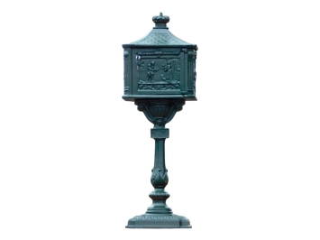 Staande gietijzeren brievenbus - 120 cm - groene postbus