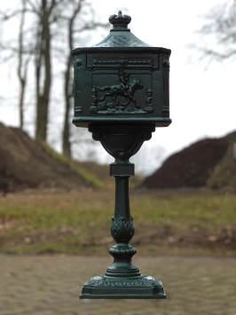 Boîte aux lettres verticale en fonte - 120 cm - boîte aux lettres verte