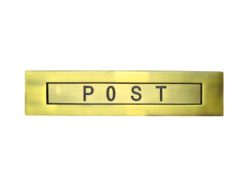 Brievenbusklep POST – 33 cm – messing – klassieke decoratie
