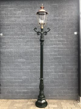 Lampe d'extérieur - lampadaire aluminium - abat-jour cuivre - 240 cm