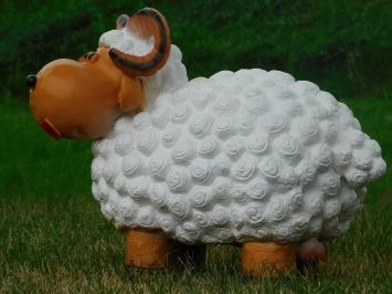Ram - polystone - 45 cm - wit/bruin - speels beeld