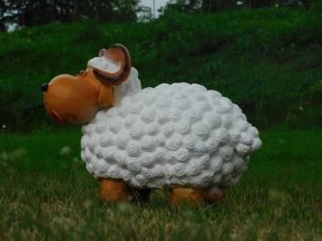 Ram - polystone - 45 cm - wit/bruin - speels beeld