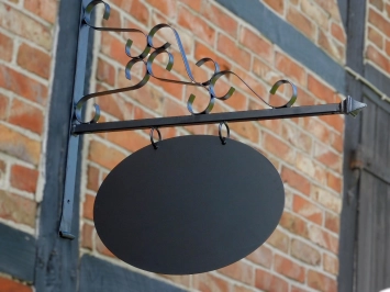 Enseigne de magasin en fer - peinte en noir - romantique