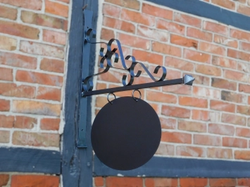 IJzeren winkelbord - zwart gepoedercoat - romantisch - wandmodel ovaal