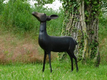 Dekorative Hirschstatue – Aluminium – 70 cm – Rehskulptur
