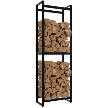 Haardhoutrek – zwart staal – 150 x 50 cm – duurzaam