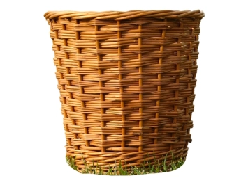 Vintage rieten mand - 26 cm - Rotan - voor binnen en buiten