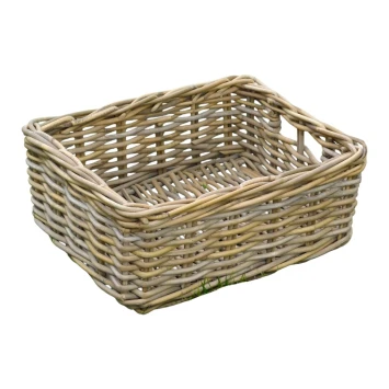 Vintage rieten mand – 40 cm – landelijke opbergmand