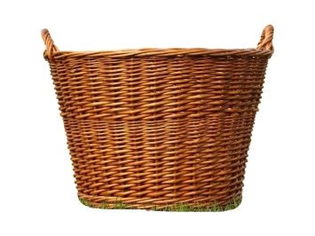 Vintage rieten mand - groot - rotan - voor dekens en meer