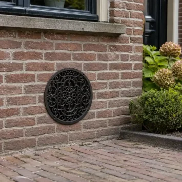 Ventilatierooster gietijzer – rond – zwart – 28,5 cm