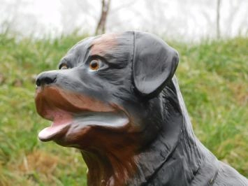 Rottweiler - chien - polystone - 80 cm - marron/noir