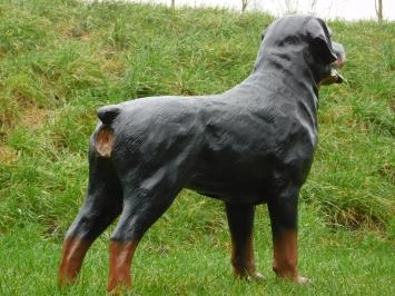 Rottweiler - chien - polystone - 80 cm - marron/noir