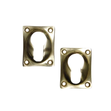 Set cilinderrozetten rechthoek – messing – 47 x 37 mm