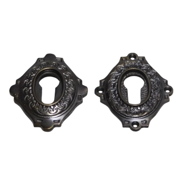 Set veiligheidsrozetten PC - gepatineerd messing - voor huisdeuren