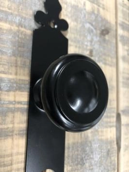 Ensemble de quincaillerie de porte d'entrée, beau fer forgé, noir, composé de 2 boutons de porte et de 2 plaques de porte longues, PZ 72 !