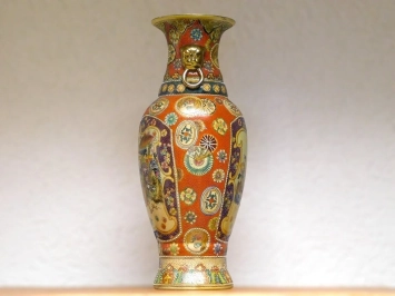 Vase en porcelaine style Satsuma vintage – 62 cm de hauteur