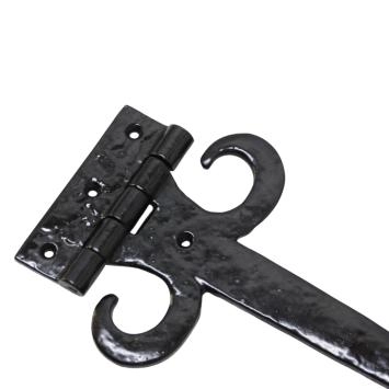 klassisches Hebelscharnier mittelalterliche Türbeschläge antik, Scharnier für Schranktüren, Scharnier für Fensterläden.