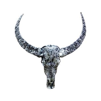 Stierenschedel met skulls – 85 cm – XL polystone beeld