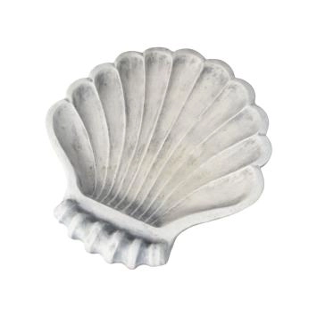 Vogelbad in schelpvorm - steen - 60 x 65 cm - klassiek wit