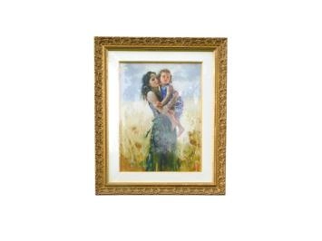 Schilderij ''Close to My Heart'' - Art Giclee on paper By Pino - Houten Lijst