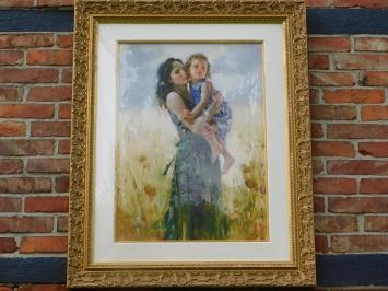 Peinture ''Close to My Heart'' - Art Giclée sur papier par Pino - Cadre en bois