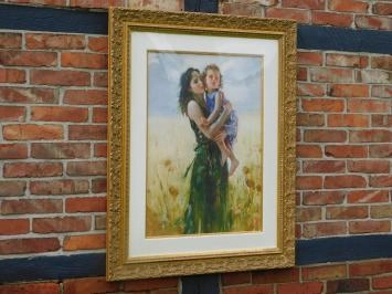Peinture ''Close to My Heart'' - Art Giclée sur papier par Pino - Cadre en bois