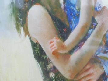 Peinture ''Close to My Heart'' - Art Giclée sur papier par Pino - Cadre en bois