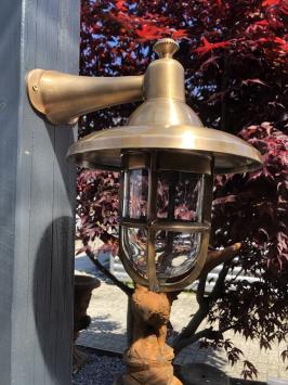 Outdoor lamp, scheepslamp, messing-koper.