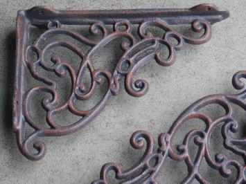 Jeu de deux supports d'étagères - fonte - décoration murale