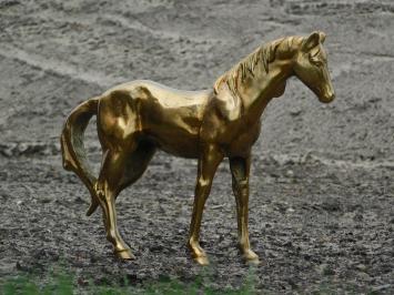 Pferdeskulptur / Statue, goldfarbene Sammlerfigur von Pferden