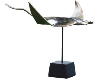 Sculptuur Manta Ray Rog - Alu - op Zwarte Alu Voet