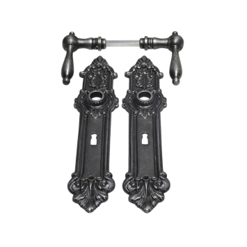 Set deurbeslag 'Classic' - klinken en deurplaten BB 72 - gietijzer verzinkt