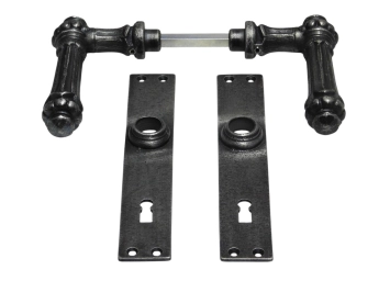 Klinken en deurplaten voor kamerdeuren (BB72) - gietijzer verzinkt