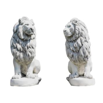 Set leeuwen - imposant - 135 cm - exclusieve decoratie - wit