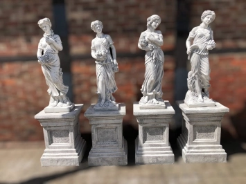 Set van 4 godinnen op sokkel - jaargetijden - steen - 160 cm