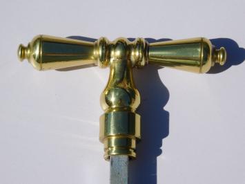 Ensemble de poignées de porte – modèle T classique – 9 cm – laiton poli