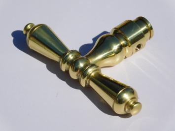 Türdrückergarnitur – klassisches T-Modell – 9 cm – Messing poliert