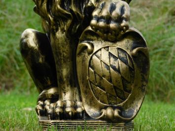 Lions – lot de 2 – noir/or – 51 cm – statues en polystone