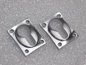 Ensemble de 2 rosaces cylindriques carrées – nickel mat – 37 mm