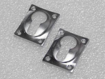 Set aus 2 quadratischen Zylinderrosetten – mattes Nickel – 37 mm
